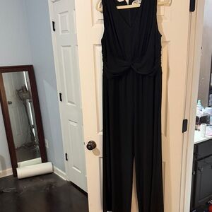 Eliza J Black Sleeveless Twist-Front Jumpsuit